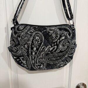 NWT Vera Bradley Black & White Paisley Crossbody Bag